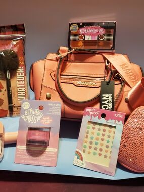 Revolution Pink Crossbody Bag with Gold Hardware